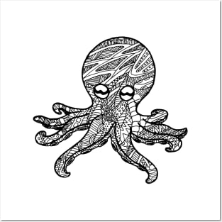 Octopus Zentangle Posters and Art